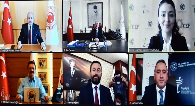 TBMM Başkanı Şentop, Çerkezköy Endüstriyel Fuarı’na online katıldı: