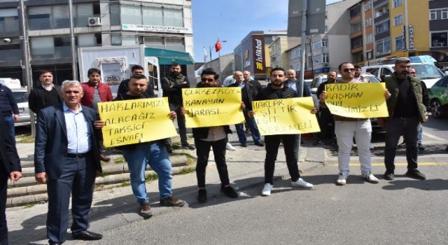 Tekirdağ’da taksicilerden plaka eylemi