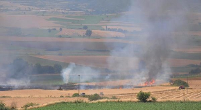 Tekirdağ’da buğday ve arpa ekili 100 dönüm tarla yandı