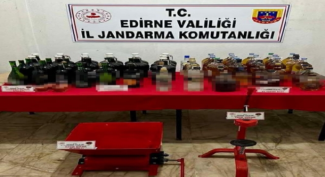 Edirne’de 161 litre kaçak içki ele geçirildi