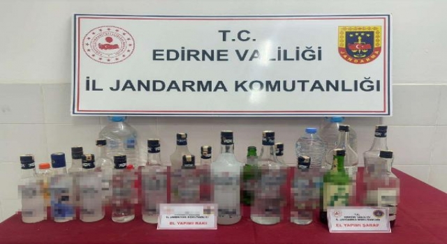 Edirne’de 29 litre sahte içki ele geçirildi