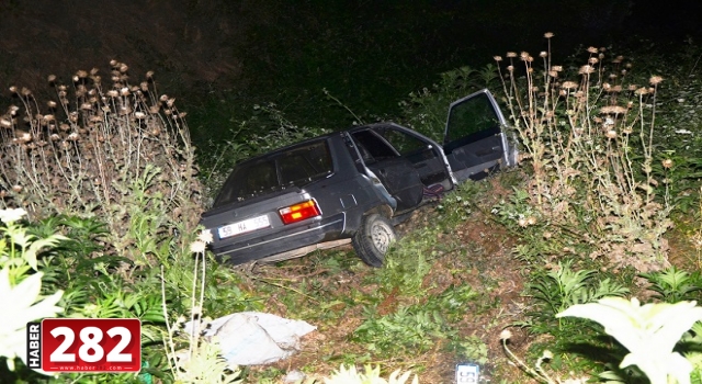 Malkara'da devrilen otomobilin sürücüsü yaralandı