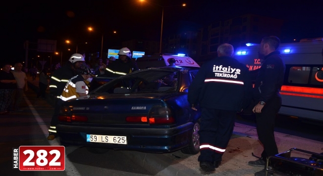 Tekirdağ'da devrilen otomobildeki 4 kişi yaralandı