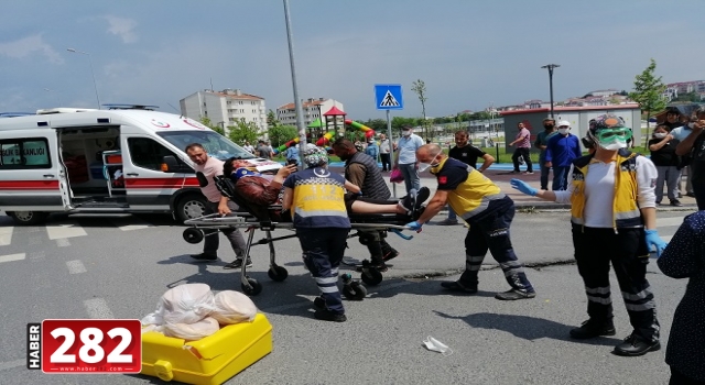 Tekirdağ'da otomobille çarpışan motosikletin sürücüsü yaralandı