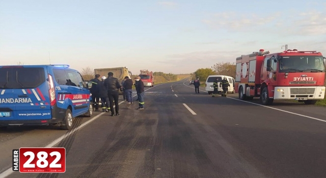 Tekirdağ’da minibüsle kamyon çarpıştı: 1 ölü, 2 yaralı