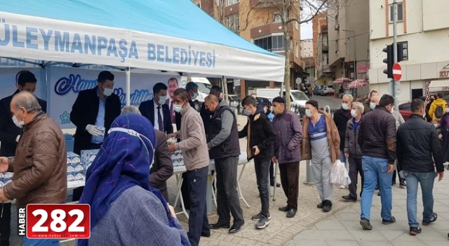 Süleymanpaşa Belediyesinden Miraç Kandili dolayısıyla kandil simidi ikramı