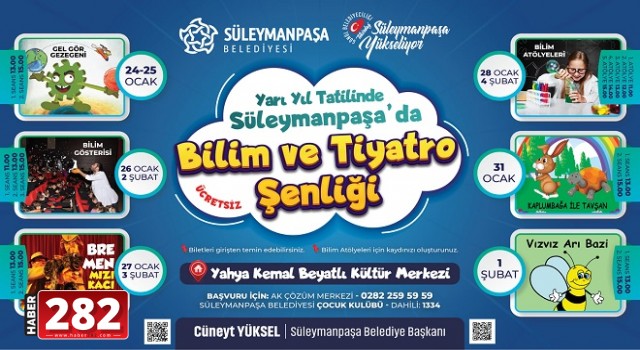 Yarıyıl tatili Süleymanpaşa Belediyesi ile dolu dolu geçecek