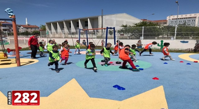 Ergene Belediyesi Beren Bebek Çocuk Oyun Evinde Küçükler Eğlenerek Spor Yaptı