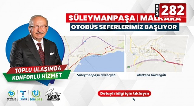 SÜLEYMANPAŞA-MALKARA ARASI OTOBÜS SEFERLERİ BAŞLIYOR