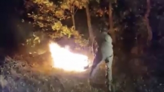 Edirne’de ormanlık alanda yakılan lastiği DKMP ekipleri söndürdü