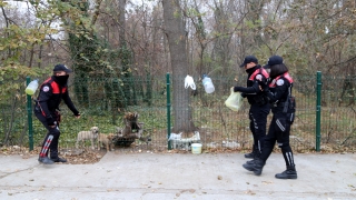Edirne’de polisler annesiz köpekleri sütle besledi