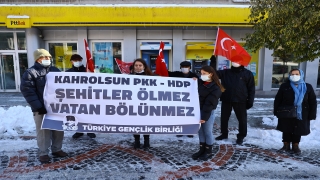 Edirne’de TGB üyelerinden Gara’da 13 vatandaşı şehit eden terör örgütü PKK’ya tepki