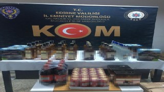 Edirne’de 82 şişe kaçak içki ele geçirildi