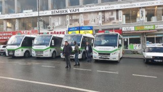 Tekirdağ’da güzergahları değiştirilen minibüsçülerden eylem