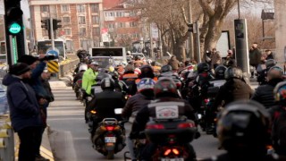 Şaka yaptığı arkadaşının yumruklarıyla ölen Nevrekop’u, motosiklet tutkunları uğurladı