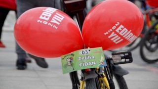 Bisikletçiler, ’Edirne Kırmızısı’nın tanıtımı için pedal çevirdi