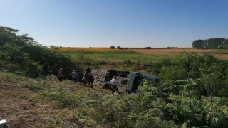 Kırklareli’de yolcu otobüsü devrildi: 6 ölü, 25 yaralı (1)