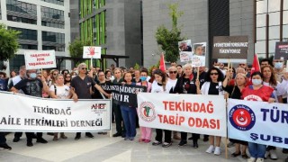 Tekirdağ’da sağlıkçılar doktor Karakaya’nın öldürülmesini protesto etti