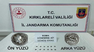 Kırklareli’de erken Roma dönemine ait 14 gümüş sikke ele geçirildi