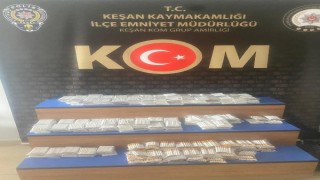 Edirne’deki ‘Duman’ uygulamasında 7 bin 400 makaron ele geçirildi