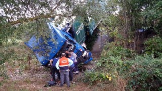 Edirne’de, devrilen TIR’ın sürücüsü öldü