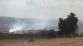 Malkara’da 600 dönümlük alanda anız yangını