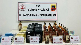 Edirne’de durdurulan otobüste gümrük kaçağı malzeme ele geçirildi