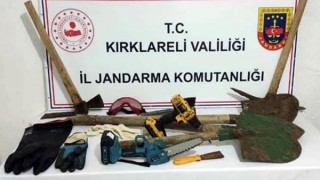 Kırklareli’de kaçak kazı yapan 2 şüpheli yakalandı