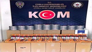 Çerkezköy’de 200 bin makaron ele geçirildi