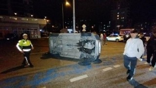 Edirne’de duvara çarpıp devrilen cipin sürücüsü yaralandı