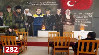 Tekirdağ'da güzel sanatlar öğrencisi hastanenin kantin duvarına Türkiye'nin kahramanlarını resmetti