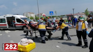 Tekirdağ'da otomobille çarpışan motosikletin sürücüsü yaralandı