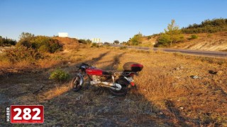 Tekirdağ'da devrilen motosikletteki 2 kişi yaralandı