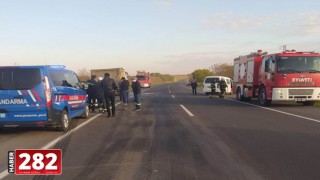 Tekirdağ’da minibüsle kamyon çarpıştı: 1 ölü, 2 yaralı