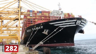 Dünyanın en büyük konteyner gemilerinden 'MSC Samar' Tekirdağ'da