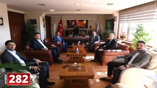 Başkan Yüksel'den göreve başlayan Kaymakam Mustafa Güler'e ziyaret